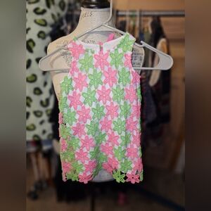 Mud Pie Pink and Green Floral Kids Dress